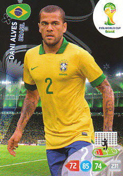 Dani Alves Brazil Panini 2014 World Cup #48